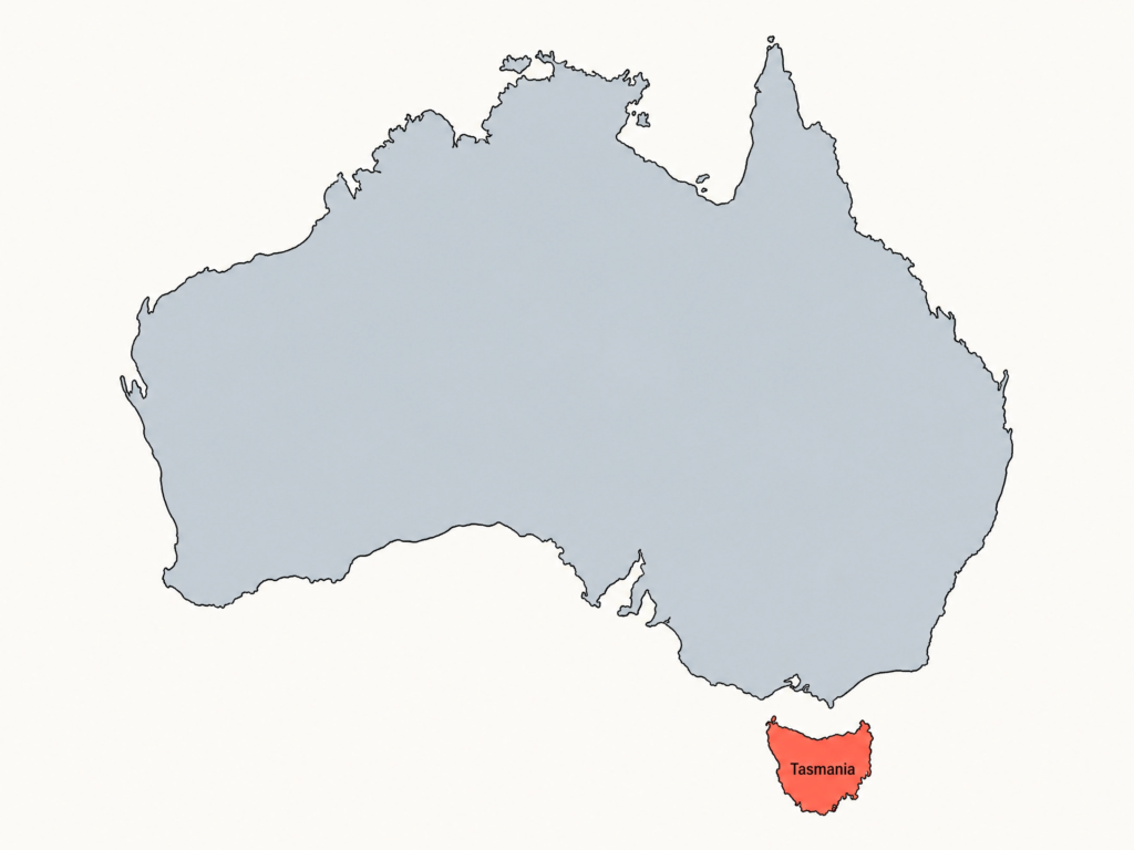australia tasmania highlighted
