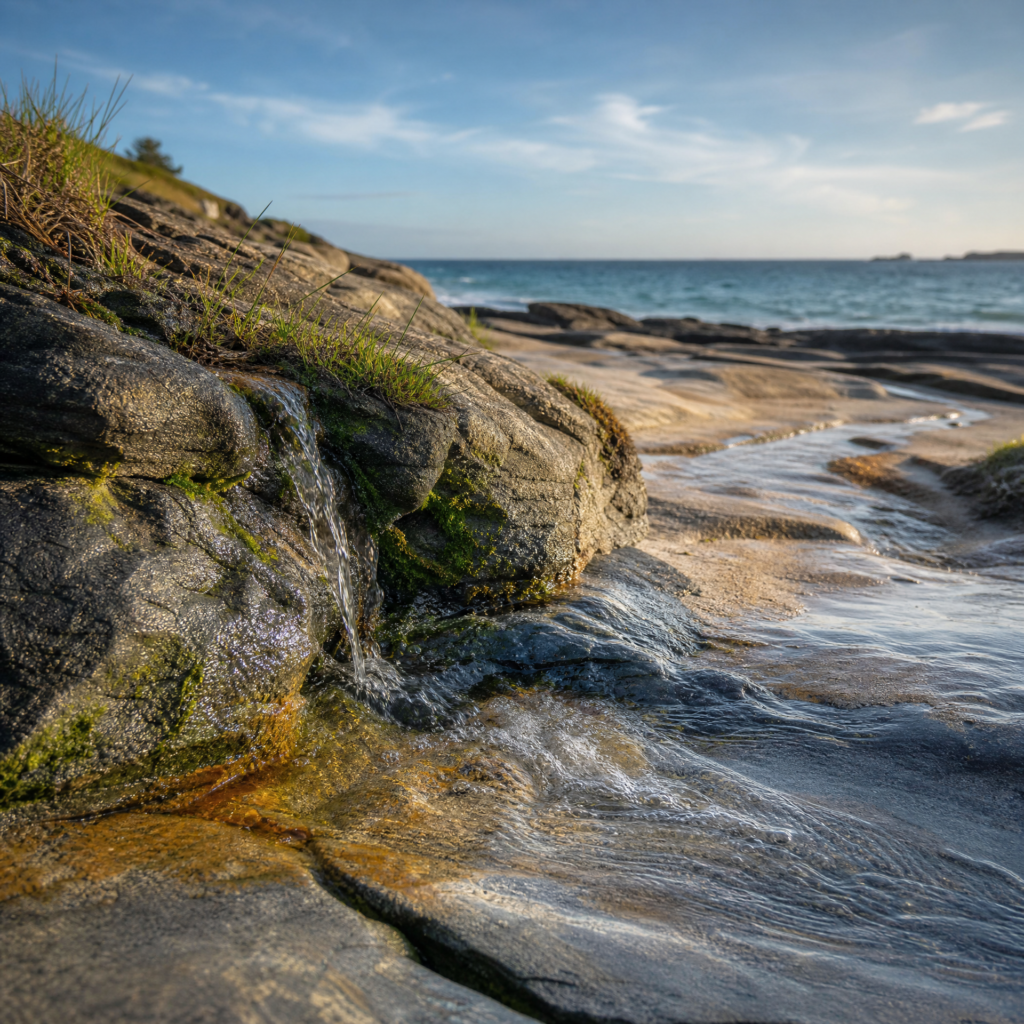 coastal rock spring ocean